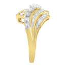 10K Yellow Gold Round and Baguette Diamond-Cut Ring (1/2 Cttw, I-J Color, I1-I2 Clarity) - Size 7-10