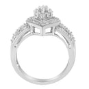10K White Gold Round Cut Diamond Teardrop Ring (1/2 Cttw, H-I Color, SI2-I1 Clarity) - Size 6-1/2-7