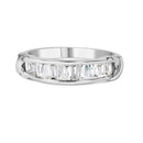 .925 Sterling Silver 1/2 Cttw Baguette Cut Diamond Channel Set X-Station Wedding Ring (H-I Color, I1-I2 Clarity) - Size 6-1/2-7