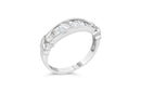 .925 Sterling Silver 1/2 Cttw Baguette Cut Diamond Channel Set X-Station Wedding Ring (H-I Color, I1-I2 Clarity) - Size 6-1/2-8