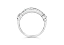 .925 Sterling Silver 1/2 Cttw Baguette Cut Diamond Channel Set X-Station Wedding Ring (H-I Color, I1-I2 Clarity) - Size 6-1/2-10