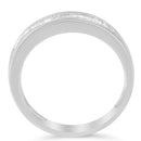 .925 Sterling Silver 1/3 Cttw Baguette Cut Diamond Channel Set Stackable Wedding Ring (H-I Color, I1-I2 Clarity) - Size 6-3/4-5