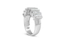 .925 Sterling Silver 1.0 Cttw Baguette Cut Diamond Vertical Channel Fluted Multi-Row Unisex Fashion Wedding Ring (H-I Color, I1-I2 Clarity) - Size 6-3/4-6