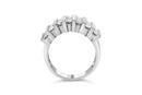 .925 Sterling Silver 1.0 Cttw Baguette Cut Diamond Vertical Channel Fluted Multi-Row Unisex Fashion Wedding Ring (H-I Color, I1-I2 Clarity) - Size 6-3/4-7