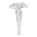 14K White Gold Floral Cluster Diamond Ring (1.0 Cttw, H-I Color, SI2-I1 Clarity) - Size 6-10