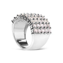 14k White Gold 4.0 Cttw Diamond 5 Row Ring Band (I-J Color, I1-I2 Clarity) - Ring Size 7-2
