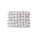 14k White Gold 4.0 Cttw Diamond 5 Row Ring Band (I-J Color, I1-I2 Clarity) - Ring Size 7-1
