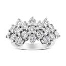 14K White Gold 4.0 Cttw Diamond Multi Row Scatter Band Ring (I-J Color, I1-I2 Clarity) - Size 7-4