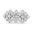 14K White Gold 4.0 Cttw Diamond Multi Row Scatter Band Ring (I-J Color, I1-I2 Clarity) - Size 7-5