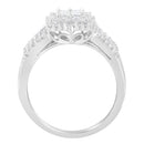 10K White Gold Diamond Cluster Ring (1 cttw, H-I Color, I1-I2 Clarity)-6