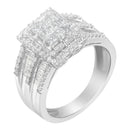 10K White Gold Diamond Cluster Ring (1 cttw, H-I Color, I1-I2 Clarity)-8