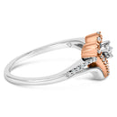 10K Rose Gold over .925 Sterling Silver â…• Cttw Diamond Split Shank Open Heart Cocktail Ring (I-J Color, I2-I3 Clarity)-7