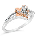 10K Rose Gold over .925 Sterling Silver â…• Cttw Diamond Split Shank Open Heart Cocktail Ring (I-J Color, I2-I3 Clarity)-8