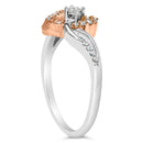 10K Rose Gold over .925 Sterling Silver â…• Cttw Diamond Split Shank Open Heart Cocktail Ring (I-J Color, I2-I3 Clarity)-9