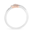 14K Rose Gold Plated and White .925 Sterling Silver 1/5 Cttw Round-Cut Diamond Open Heart Promise Ring (I-J Color, I2-I3 Clarity) - Ring Size 7-7