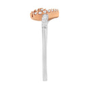 10K Two Toned Gold Diamond Heart Cocktail Ring (1/5 Cttw, H-I Color, I1-I2 Clarity) - Size 6-1/2-10
