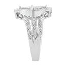 .925 Sterling Silver 2/5 Cttw Princess Cut Diamond Square On Point Cluster Composite Cocktail Ring (H-I Color, SI1-SI2 Clarity) - Size 6-10