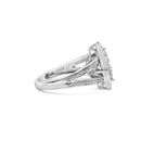 .925 Sterling Silver 1/3 Cttw Invisible Set Princess-Cut Diamond Rhombus and Beaded Halo Ring (H-I Color, SI1-SI2 Clarity) - Ring Size 7-7