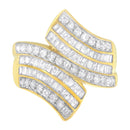 10K Yellow Gold Diamond Bypass Ring (1 1/7 Cttw, I-J Color, I1-I2 Clarity) - Size 5-7