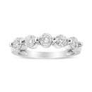 14K White Gold 1.00 Cttw Brilliant Round Cut Diamond 5-Stone Band Ring (H-I Color, SI2-I1 Clarity) - Ring Size 7-4