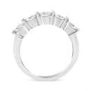 14K White Gold 1.00 Cttw Brilliant Round Cut Diamond 5-Stone Band Ring (H-I Color, SI2-I1 Clarity) - Ring Size 7-6