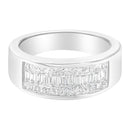 14K White Gold Princess and Baguette-cut Diamond Ring (1.0 Cttw, H-I Color, VS2-SI1 Clarity) - Size 6-5