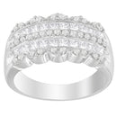 14K White Gold 1 1/7ct. TDW Round and Princess-Cut Diamond Ring(H-I, SI2-I1)-4