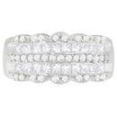 14K White Gold 1 1/7ct. TDW Round and Princess-Cut Diamond Ring(H-I, SI2-I1)-6