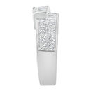 14K White Gold 2.0 Cttw Channel-Set Princess and Baguette-Cut Diamond Bypass Ring Band (G-H Color, SI1-SI2 Clarity) - Ring Size 6.5-10