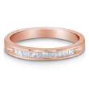 10K Rose Gold over .925 Sterling Silver 1/5 Cttw Diamond Channel-Set Stackable Band Ring (H-I Color, I1-I2 Clarity) - Size 6 3/4-6