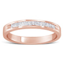 10K Rose Gold over .925 Sterling Silver 1/5 Cttw Diamond Channel-Set Stackable Band Ring (H-I Color, I1-I2 Clarity) - Size 6 3/4-8