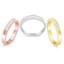 10K Yellow, White and Rose Gold over .925 Sterling Silver 5/8 Cttw Diamond Channel-Set Stackable Band Ring Set (H-I Color, I1-I2 Clarity) - Size 6 3/4-10