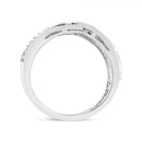 .925 Sterling Silver 1/2 Cttw Diamond Multi-Row Bypass Band Ring (I-J Color, I3 Clarity) - Size 7-6