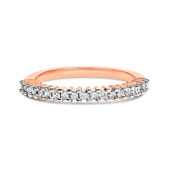 10K Rose Gold Plated Sterling Silver 1/3 Cttw Diamond Band Ring