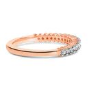 10K Rose Gold Plated Sterling Silver 1/3 Cttw Diamond Band Ring-2