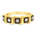 10K Yellow Gold Flashed .925 Sterling Silver Miracle-Set Diamond 5-Stone Ring Band (1/4 Cttw, J-K Color, I2-I3 Clarity) - Size 7-8