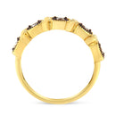 10K Yellow Gold Flashed .925 Sterling Silver Miracle-Set Diamond 5-Stone Ring Band (1/4 Cttw, J-K Color, I2-I3 Clarity) - Size 7-7