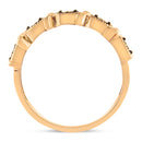 10K Rose Gold Flashed .925 Sterling Silver Miracle-Set Diamond 5-Stone Band Ring (1/4 Cttw, J-K Color, I1-I2 Clarity) - Size 7-5
