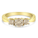 10K Yellow Gold Three Stone Diamond Band Ring (1.00 cttw, J-K Color, I2-I3 Clarity)-6