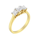 10K Yellow Gold Princess-Cut Diamond Three Stone Band Ring (1 Cttw, J-K Color, I1-I2 Clarity) - Size 6-6