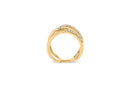 18K Yellow Gold Plated Sterling Silver 1/4 Cttw Diamond Open Crossover Band Ring-2