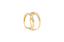 18K Yellow Gold Plated Sterling Silver 1/4 Cttw Diamond Open Crossover Band Ring-3