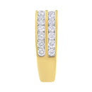 10K Yellow Gold Two-Row Diamond Band Ring (1 Cttw, J-K Color, I1-I2 Clarity) - Size 6-10