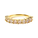 14K Yellow Gold Plated .925 Sterling Silver 2.0 Cttw Round Brilliant Cut Diamond 10 Stone Anniversary Band Ring (J-K Color, I1-I2 Clarity) - Size 7-6