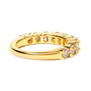 14K Yellow Gold Plated .925 Sterling Silver 2.0 Cttw Round Brilliant Cut Diamond 10 Stone Anniversary Band Ring (J-K Color, I1-I2 Clarity) - Size 6-7