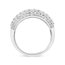 .925 Sterling Silver 2.00 Cttw Round and Baguette-Cut Diamond Cluster Ring (H-I Color, I1-I2 Clarity) - Size 7-9