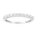 IGI Certified 1/2 Cttw Diamond 10K White Gold Prong Set Fluted Band Style Ring (I-J Color, I2-I3 Clarity) - Size 7-6