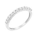 .925 Sterling Silver 1/2 cttw Shared Prong-Set Brilliant Round-Cut Diamond 11 Stone Band Ring (I-J Color, SI2-I1 Clarity) - Size 7-6