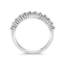 .925 Sterling Silver 1/2 cttw Shared Prong-Set Brilliant Round-Cut Diamond 11 Stone Band Ring (I-J Color, SI2-I1 Clarity) - Size 7-9
