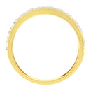 IGI Certified 1/2 Cttw Diamond 10K Yellow Gold Prong Set Beaded Milgrain Band Style Ring (J-K Color, I2-I3 Clarity) - Size 7-9